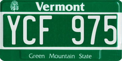 VT license plate YCF975