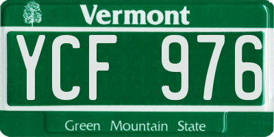 VT license plate YCF976