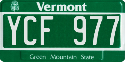 VT license plate YCF977
