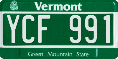 VT license plate YCF991