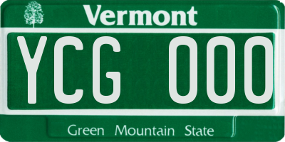 VT license plate YCG000