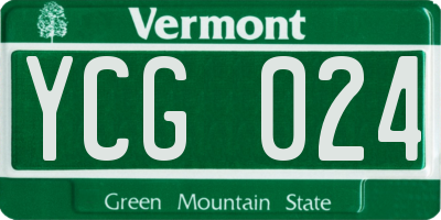 VT license plate YCG024