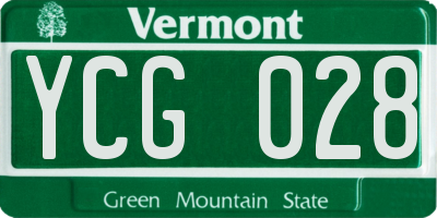 VT license plate YCG028