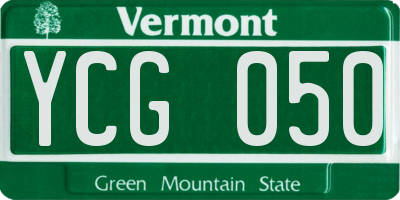 VT license plate YCG050