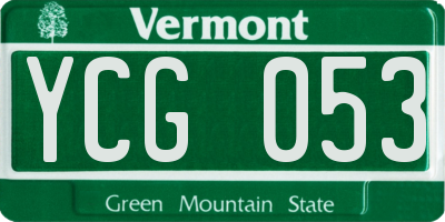VT license plate YCG053