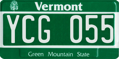 VT license plate YCG055