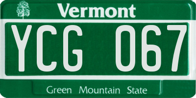 VT license plate YCG067