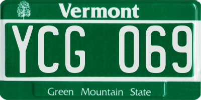 VT license plate YCG069