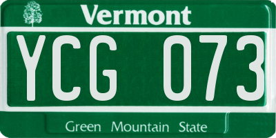 VT license plate YCG073