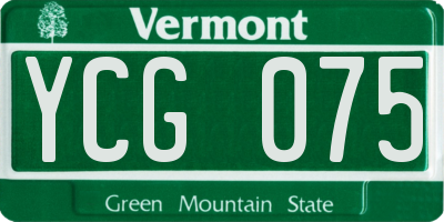VT license plate YCG075