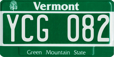 VT license plate YCG082