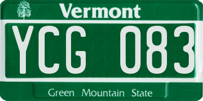 VT license plate YCG083