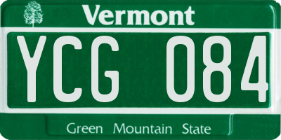 VT license plate YCG084