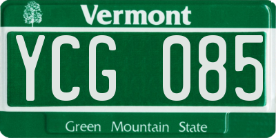 VT license plate YCG085
