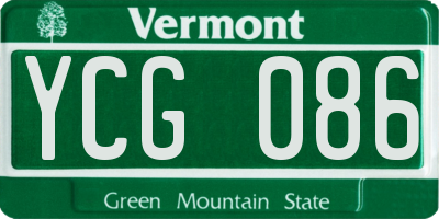 VT license plate YCG086
