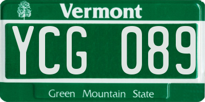 VT license plate YCG089