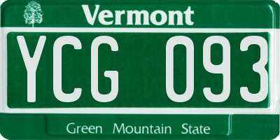 VT license plate YCG093