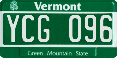 VT license plate YCG096