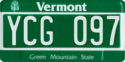 VT license plate YCG097