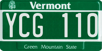 VT license plate YCG110