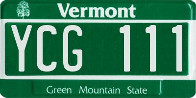 VT license plate YCG111