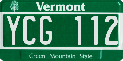 VT license plate YCG112