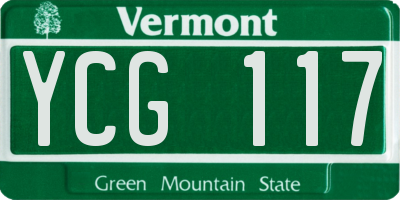 VT license plate YCG117