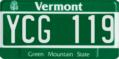 VT license plate YCG119