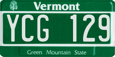 VT license plate YCG129