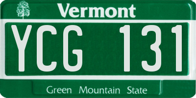 VT license plate YCG131