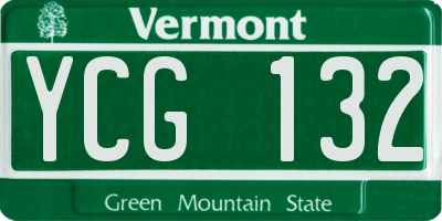VT license plate YCG132