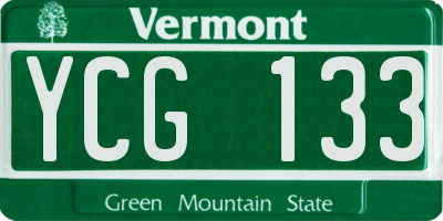 VT license plate YCG133