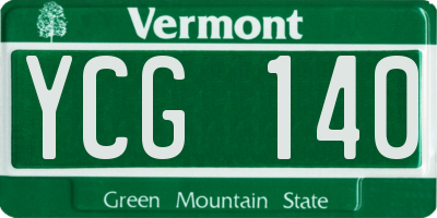 VT license plate YCG140