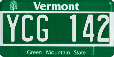 VT license plate YCG142