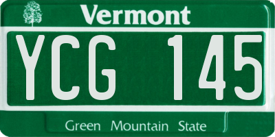VT license plate YCG145