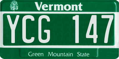 VT license plate YCG147