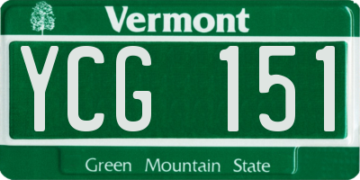 VT license plate YCG151
