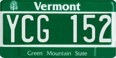 VT license plate YCG152
