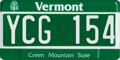 VT license plate YCG154