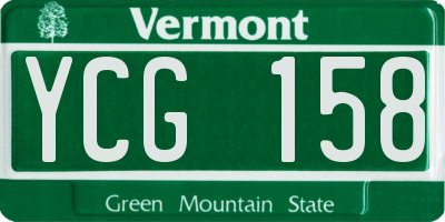 VT license plate YCG158