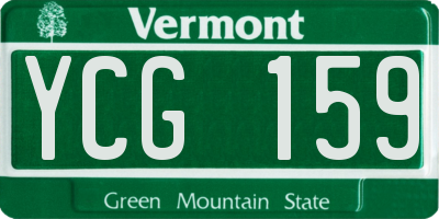 VT license plate YCG159