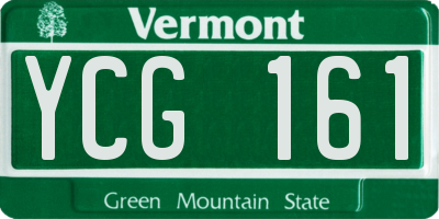 VT license plate YCG161