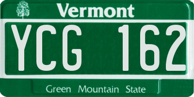 VT license plate YCG162