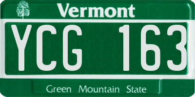 VT license plate YCG163