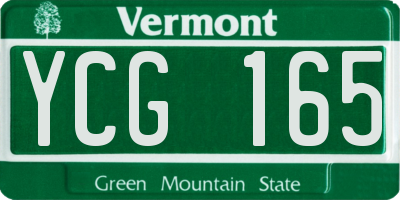 VT license plate YCG165