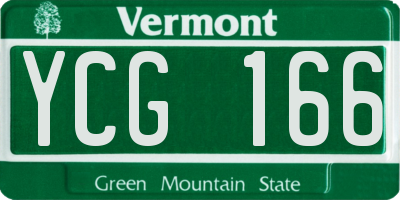 VT license plate YCG166