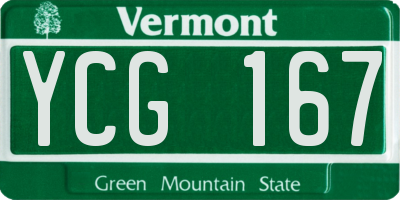 VT license plate YCG167