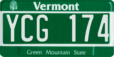 VT license plate YCG174