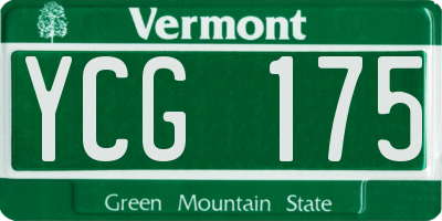 VT license plate YCG175