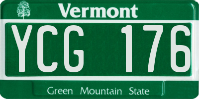 VT license plate YCG176